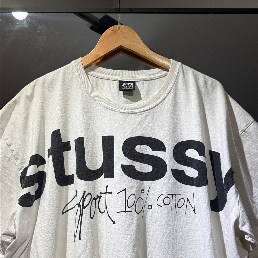 Rare Stussy Black and White front & back stussy sport Graphic Tee - Picture 2 of 6